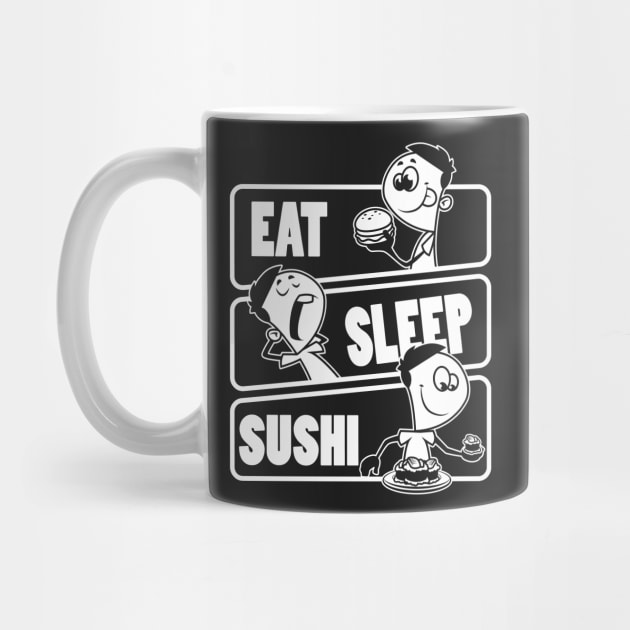 Eat Sleep Sushi Repeat - Gift for sushi lover print by theodoros20